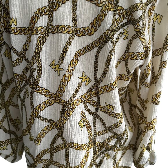 MICHAEL KORS Gold Chain Print Top Size Medium - Picture 7 of 8